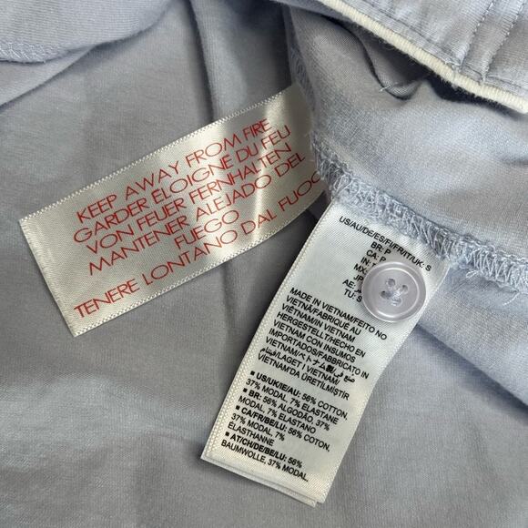 AMAZON ESSENTIALS Women’s Light Blue Pajama Pant Set Long Sleeve Button Front - Picture 3 of 12